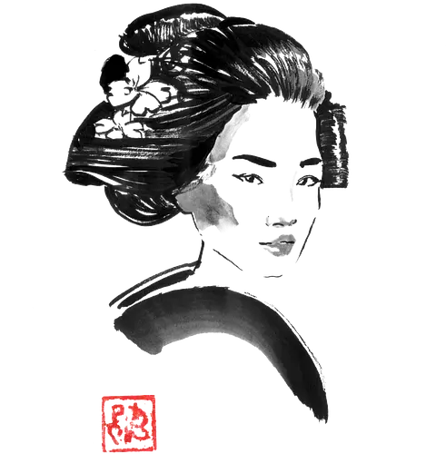 geisha hair - geisha, hair, sumie, japan